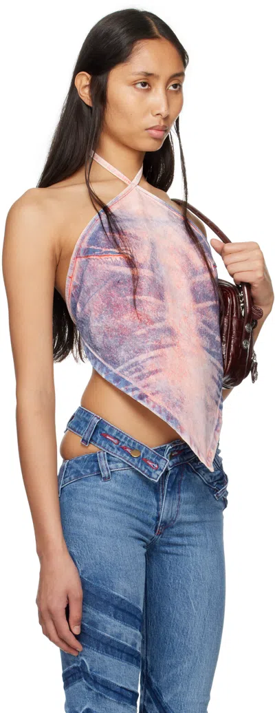 Masha Popova Pink & Blue Whisker Bandana Tank Top