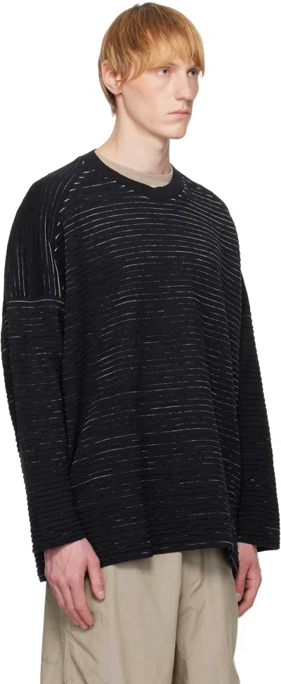 Jan-jan Van Essche Black O-project Linen Cotton Yarn Knit#70 Sweater