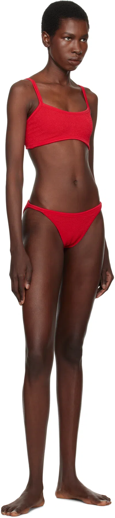 Hunza G Red Tyler Tonal Bikini