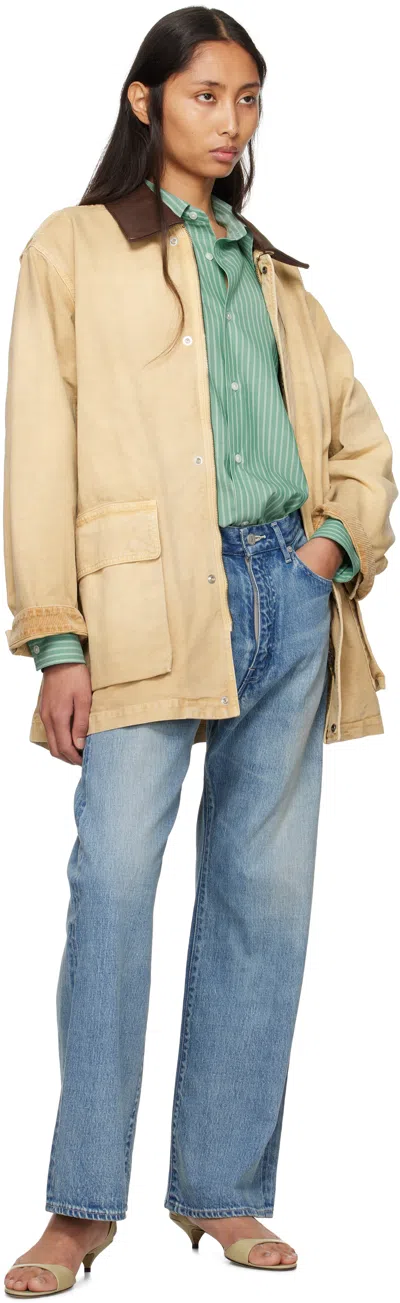 Auralee Beige Organic Cotton Duck Jacket