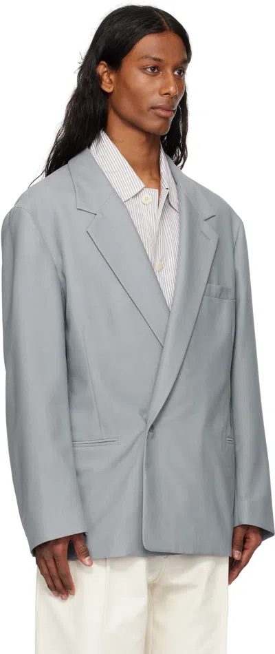 Lemaire Blue Soft Double Breasted Blazer