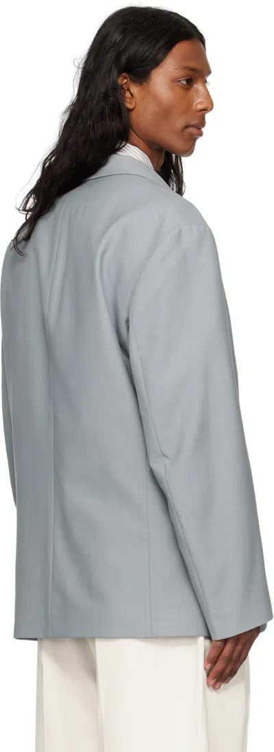 Lemaire Blue Soft Double Breasted Blazer