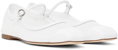 Aeyde White Uma Mesh Toe-cap Ballerina Flats