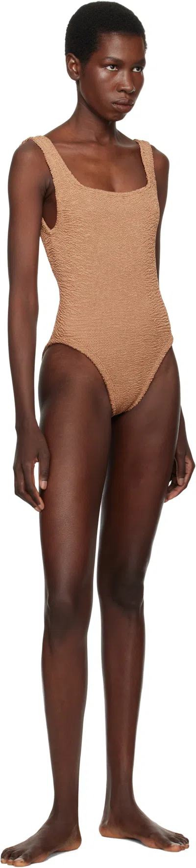 Hunza G Domino Swim One-piece Swimsuit In Brown