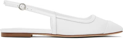Aeyde White Geraldine Mesh Toe-cap Ballerina Flats