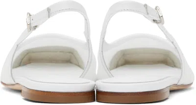 Aeyde White Geraldine Mesh Toe-cap Ballerina Flats