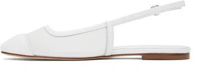 Aeyde White Geraldine Mesh Toe-cap Ballerina Flats