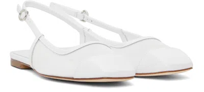 Aeyde White Geraldine Mesh Toe-cap Ballerina Flats