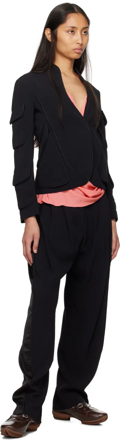 Kiko Kostadinov Black Cauda Pleated Trousers