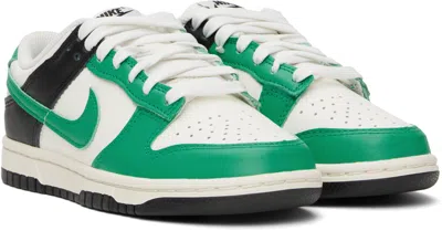 Nike Green & White Dunk Low Sneakers