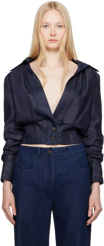16arlington Lapel Long-sleeved Denim Jacket