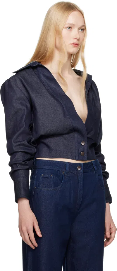 16arlington Lapel Long-sleeved Denim Jacket
