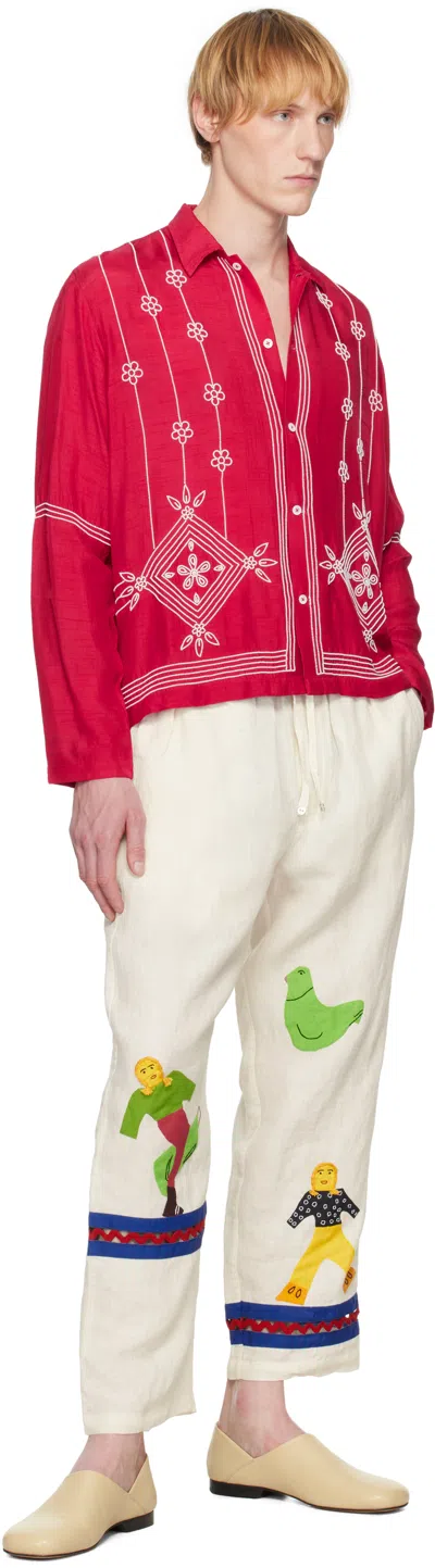 Harago White Beadwork Shirt