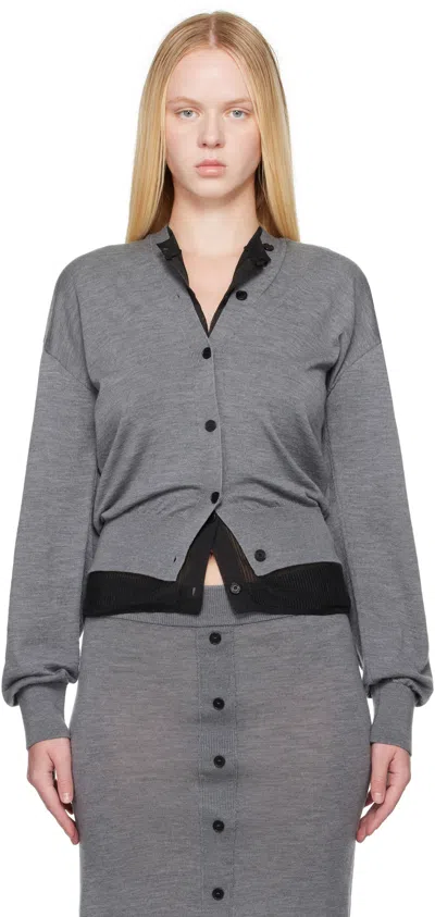 Alainpaul Gray Knit Bascule Cardigan