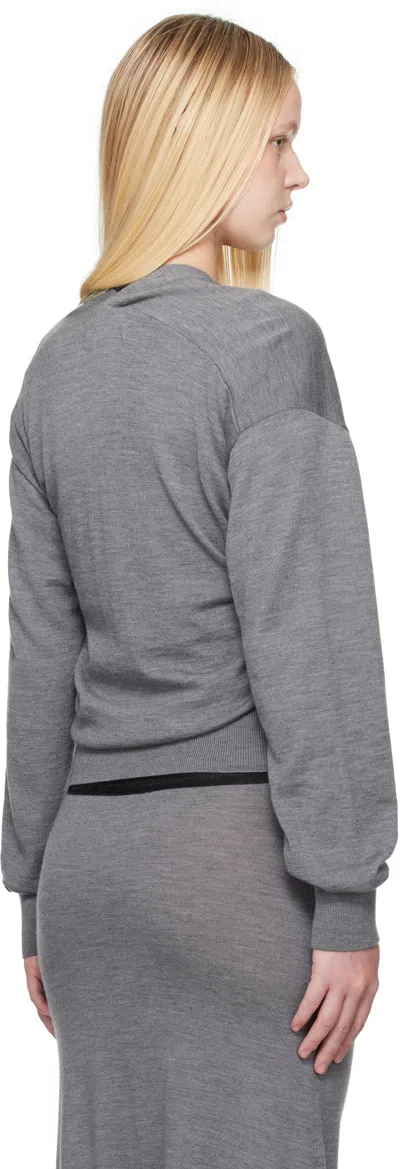Alainpaul Gray Knit Bascule Cardigan