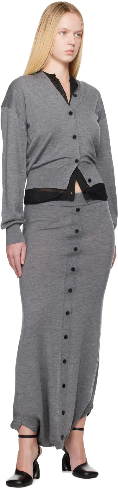 Alainpaul Gray Knit Bascule Cardigan