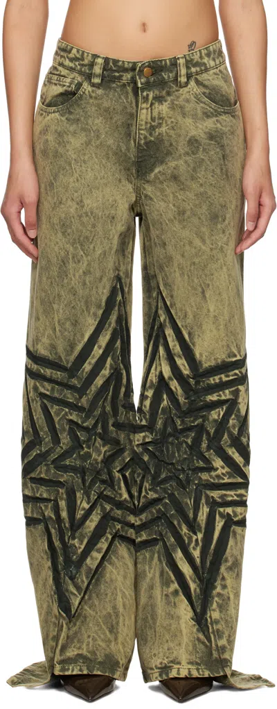 Masha Popova Khaki Star Boyfriend Jeans