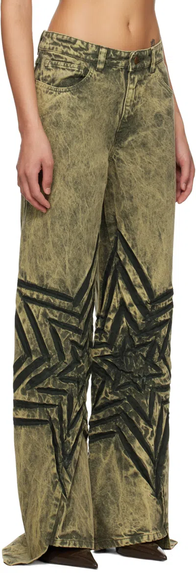 Masha Popova Khaki Star Boyfriend Jeans