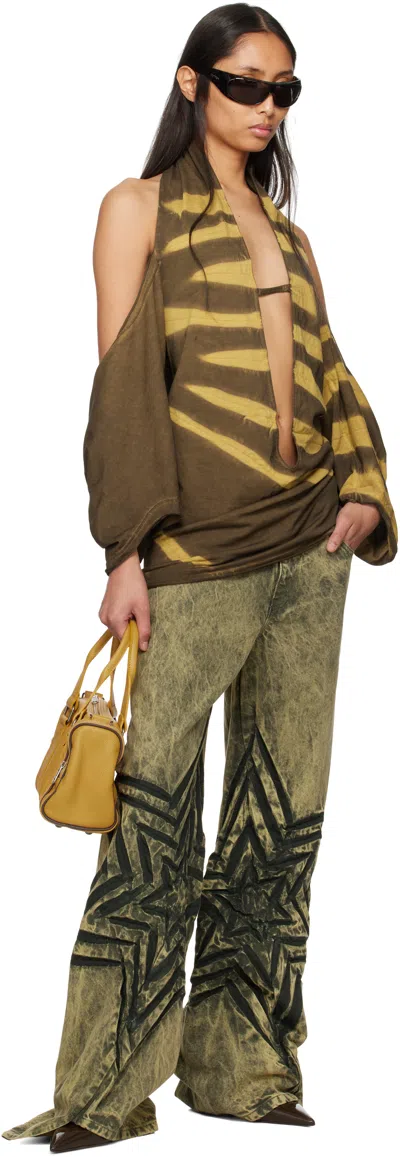 Masha Popova Khaki Star Boyfriend Jeans