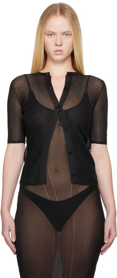 Alainpaul Black Knit Technical Cardigan