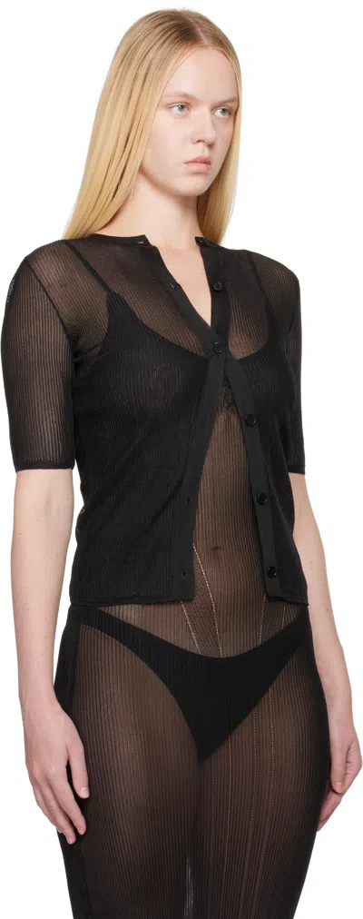 Alainpaul Black Knit Technical Cardigan