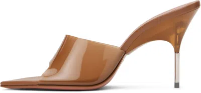 Amina Muaddi Bianca Glass Slipper 95 High Heel Sandals
