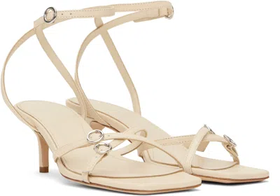 Aeyde Off-white Libby Leather Kitten Heeled Sandals
