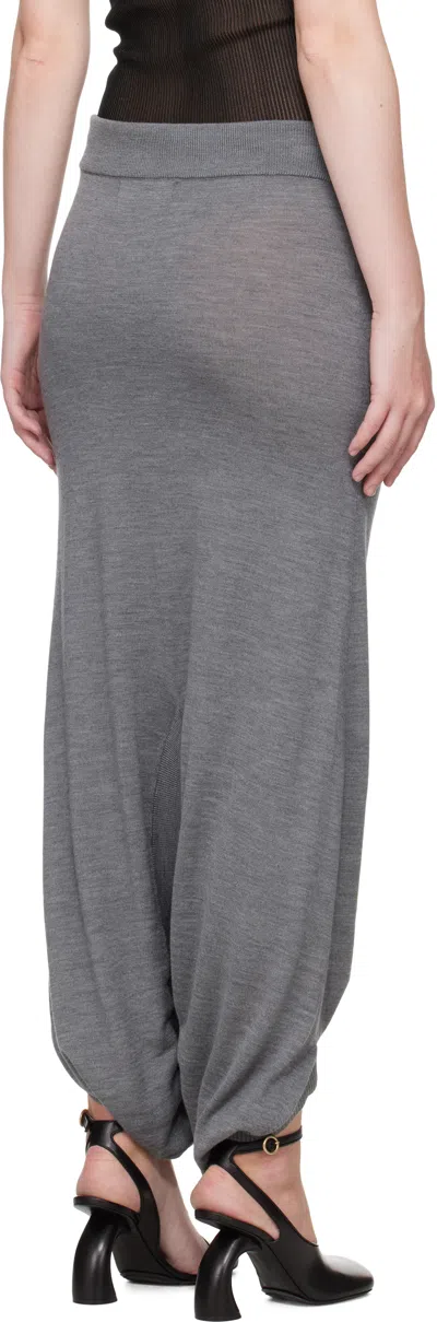 Alainpaul Gray Knit Fuseau Maxi Skirt