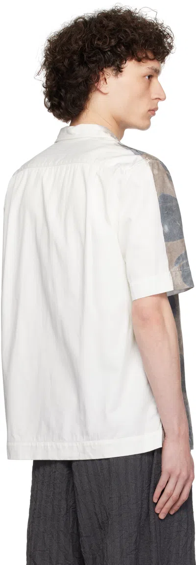 Dries Van Noten Brown & White Hand-dyed Floral Shirt
