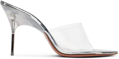Amina Muaddi Transparent Bianca Glass Slipper 95 Mules