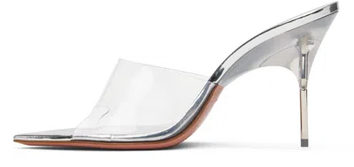 Amina Muaddi Transparent Bianca Glass Slipper 95 Mules