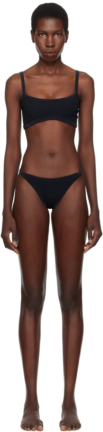Hunza G Textured Bikini Set In Black