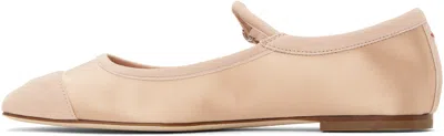 Aeyde Pink Uma Satin Toe-cap Ballerina Flats