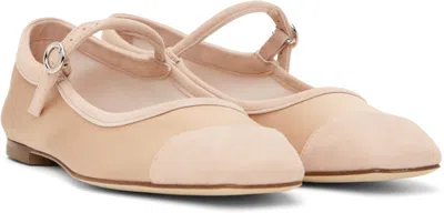 Aeyde Pink Uma Satin Toe-cap Ballerina Flats