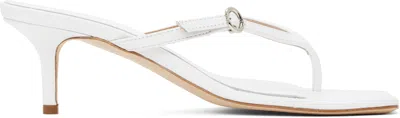 Aeyde White Leigh Leather Toe-post Heeled Sandals