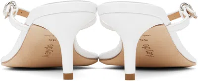 Aeyde White Leigh Leather Toe-post Heeled Sandals