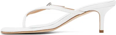 Aeyde White Leigh Leather Toe-post Heeled Sandals