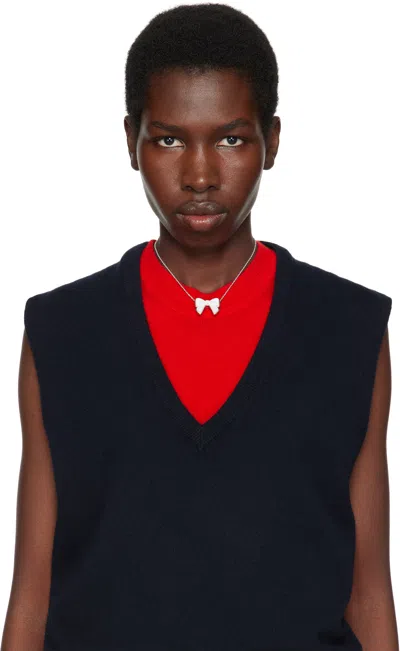 Shushu-tong Silver Yvmin Edition Double-sided Ceramics Bowknot Necklace