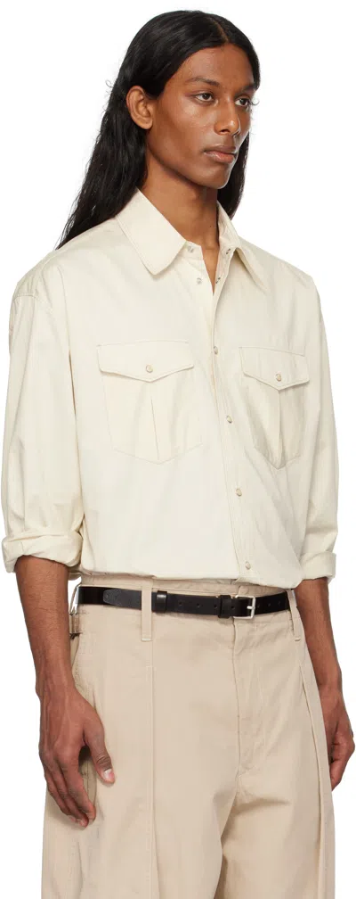 Lemaire Off-white Western Shirt In White