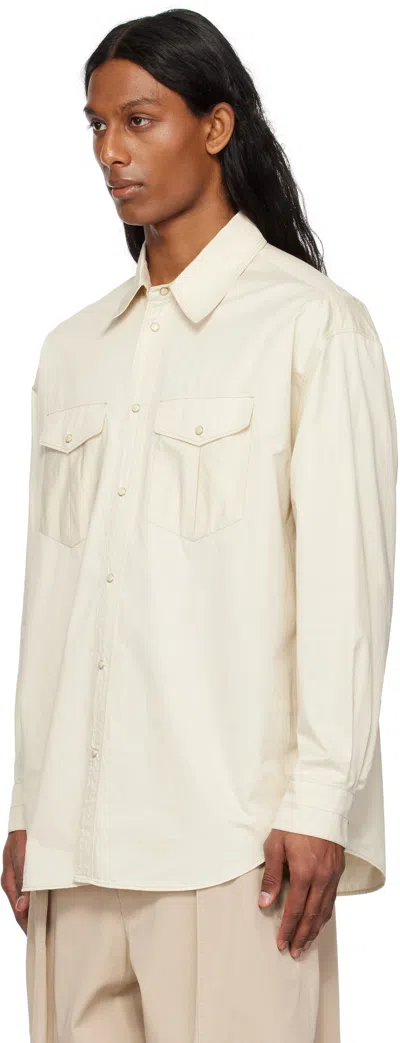 Lemaire Off-white Western Shirt In White