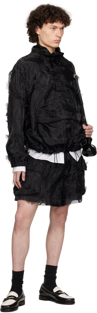 Simone Rocha Black Layered Flap Cargo Shorts