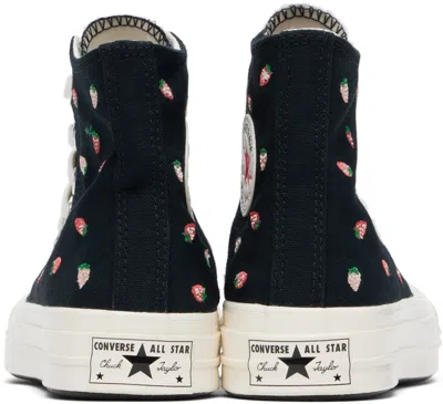 Converse Black Chuck 70 Embroidered Strawberries Sneakers