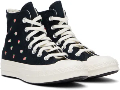 Converse Black Chuck 70 Embroidered Strawberries Sneakers