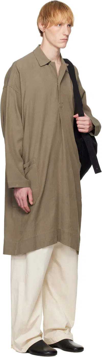 Jan-jan Van Essche Taupe O-project Wrinkled Cloth Tunic#39 Shirt