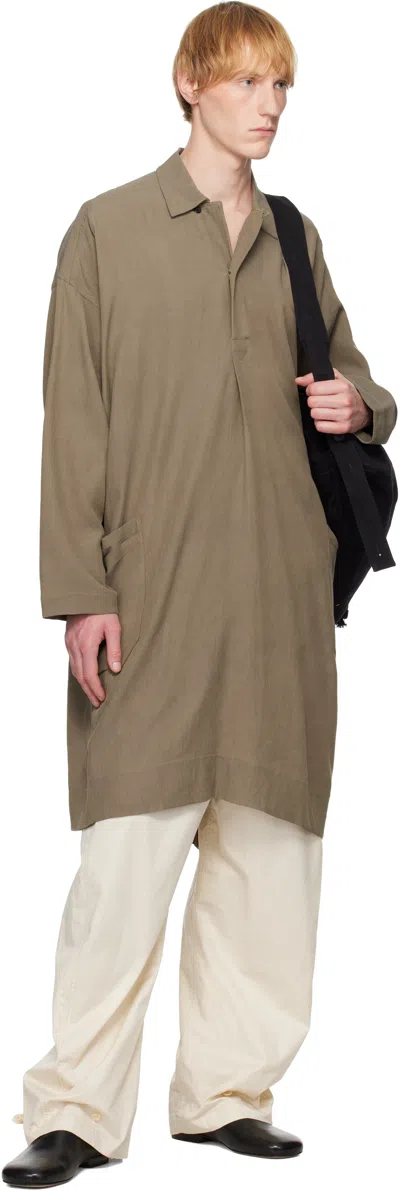 Jan-jan Van Essche Taupe O-project Wrinkled Cloth Tunic#39 Shirt