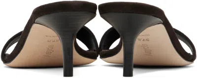 Aeyde Brown Ilvy Kid Suede Leather Mules
