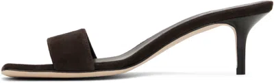 Aeyde Brown Ilvy Kid Suede Leather Mules