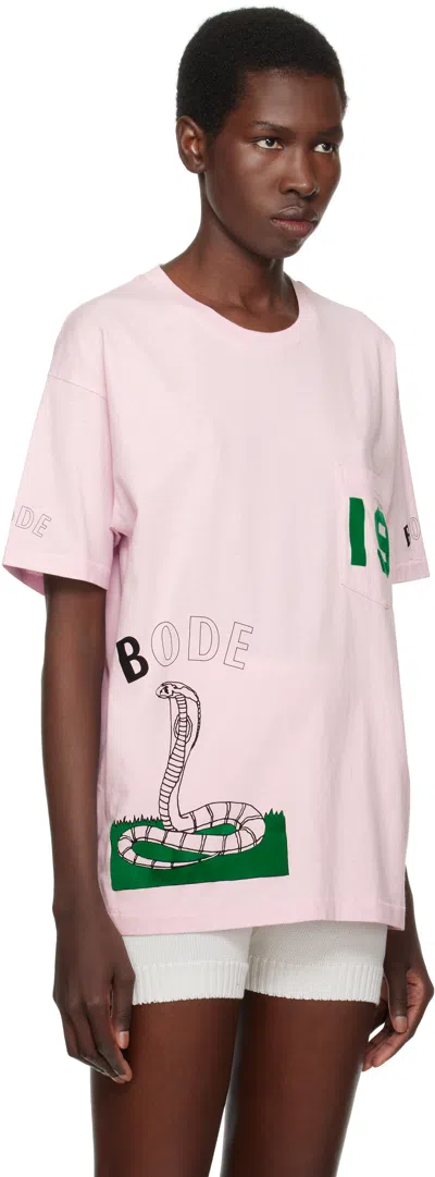 Bode Pink Cobra T-shirt In Pink