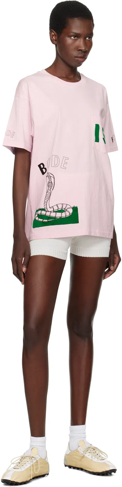 Bode Pink Cobra T-shirt In Pink