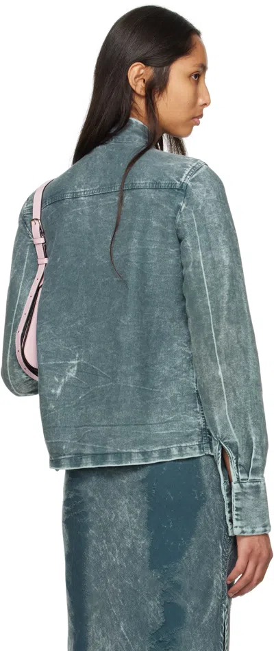 Masha Popova Blue Bow Collar Shirt In Blue